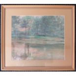 GEORGE HERBERT JUPP (1869-1942) A framed & glazed watercolour of a woodland lake scene.