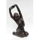 TOM GREENSHIELDS (1915-1994) : "The Dancer, Stretching". Resin copper. 33/100. 35cm tall.