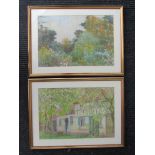 GEORGE HERBERT JUPP (1869-1942) Two framed & glazed watercolours depicting cottage and cottage