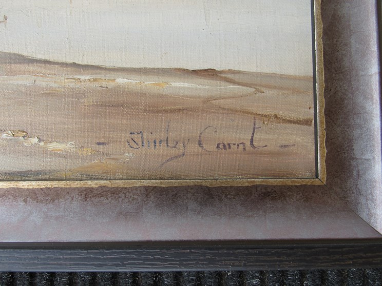 SHIRLEY CARNT (XX) A framed oil on canvas of Burnham Overy Staithe, Norfolk signed bottom right. - Bild 2 aus 2