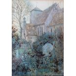 DOUGLAS SHARPUS (DS) ANDREWS SGA ARCA (1888-1944): Kingston Church, Sussex, watercolour on paper,