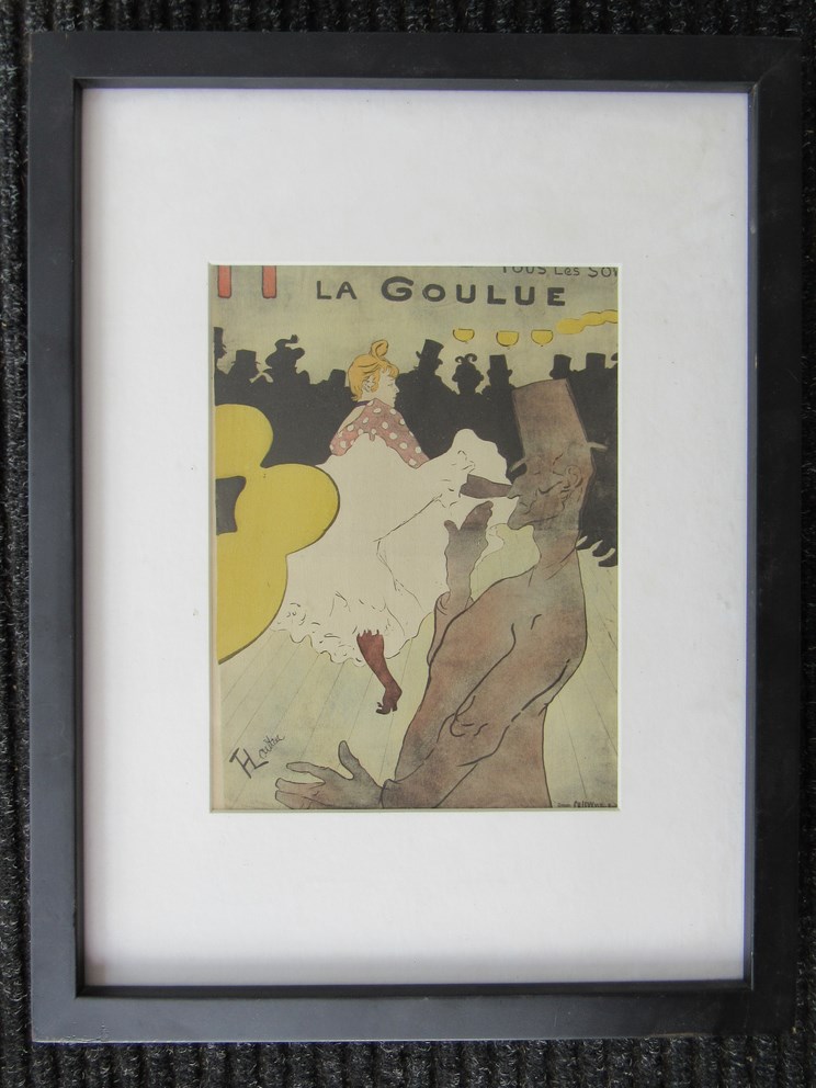 After Henri Lautrec - A framed and glazed print "La Goulue", 23.5cm x 17. - Bild 2 aus 2