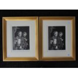 Two gilt framed and glazed E/A artists proof etching/prints by a Russian artist,