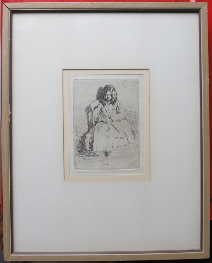 JAMES ABBOT MCNEILL WHISTLER (1834-1903) A framed and glazed etching entitled 'Annie'. - Image 3 of 3