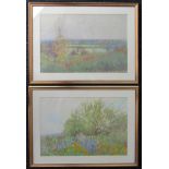 GEORGE HERBERT JUPP (1869-1942) Two framed & glazed watercolours depicting cottage garden and