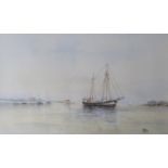 JOHN TUCK (XX): A framed and glazed watercolour of the boat "Albatros" on estuary,