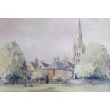 GRAHAM HOWLETT (XX) A framed and glazed watercolour of Norwich Cathedral. Signed bottom left.