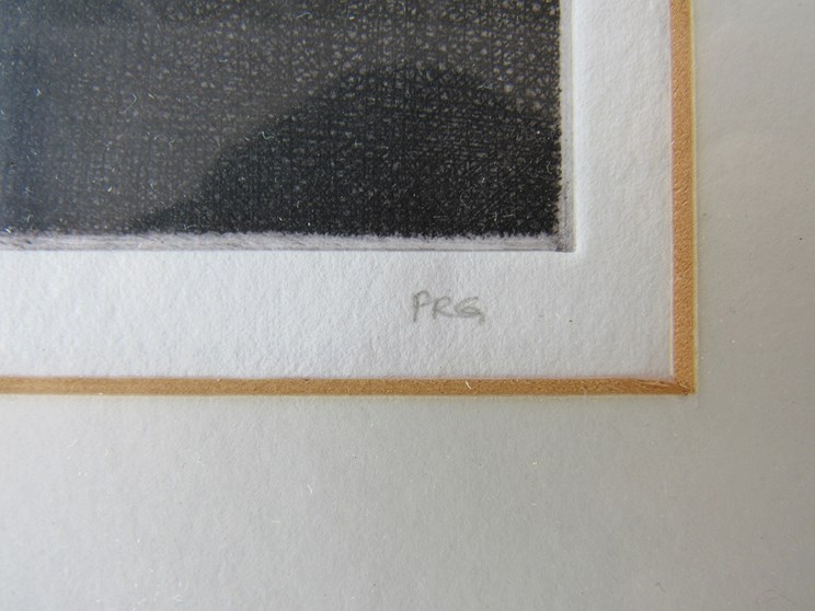 Six Limited Edition etchings including figurative and landscapes, monogrammed PRG, - Image 3 of 3