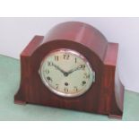 A 1930's mahogany and inlaid cased mantel clock,