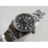 ROLEX: an Oysterdate Precision steel cased gent's bracelet watch with black "Explorer" dial,