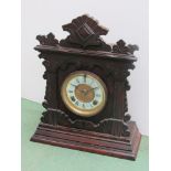 An oak cased Amercian Ansonia Clock Co.