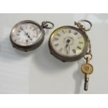 Two late 19th Century fob watches with Roman dials,