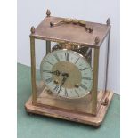 A 20th Century French Vidette 8 day striking four glass and brass mantel clock,