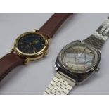 A Raymond Weil quartz moonpahse wristwatch and a Timex steel cased quartz wristwatch