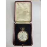 A Waltham USA gold plated open faced pocket watch,