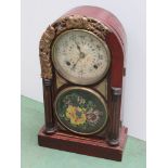 A late 19th/early 20th Century Japanese mantel clock by Aichi depicting three different time