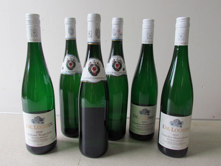 2010 Dr Loosen Riesling x 2, 2011 x 1, 2005 Karthaushofberg x 1,