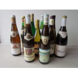 Twelve various bottles of wines including Riesling,