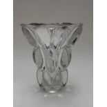 A French clear art glass vase, marked Daum to base,