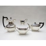 An Emile Viner four piece tea set, teapot, water pot, twin handled sucrier and milk jug.