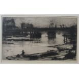 HENRY MACBETH RAEBURN (1860-1947) A framed and glazed etching Cannon Street Bridge,