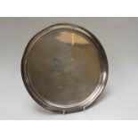 A 1930's silver tray with Masonic inscription, London 1931,