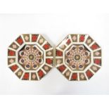 A pair of Royal Crown Derby "Old Imari" pattern octagonal plates