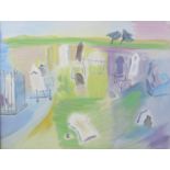 MARY MACQUEEN cemetary watercolour entitled 'Into the Past' ,