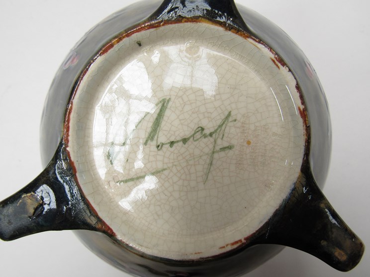 A William Moorcroft Pomegranate design bowl on Art Nouveau triform supports, - Image 2 of 2