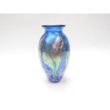D Barras Okra glass vase iridescent floral detail,