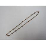 A 9ct gold and pearl interlinked necklace,