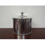 A Georgian silver tea caddy by John Penzilow, London 1787 simple oval form with beaded edge,