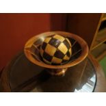 A handcrafted specimen wood tapering bowl and sphere (2)