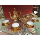 A Bavarian porcelain gold lustre coffee set