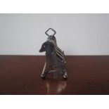 A Novelty silver dog toast rack (Levi & Salaman, Birmingham 1908), 65g and 9cm x 7.