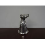 A Spanish silver stirrup cup with dogs head, folded foot/rim, 185g,