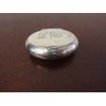 A William Neale & Son Ltd. silver snuff/tobacco box, monogrammed P.M.W.