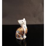 A Royal Crown Derby paperweight Siamese Kitten with gold stopper,