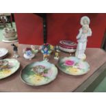 Mixed early 20th Century ceramics including posies, lidded trinket box,