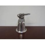 A Spanish silver stirrup cup with hares head folded foot/rim, 189g,