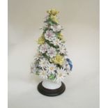 An Italian applied floral design centrepiece on base