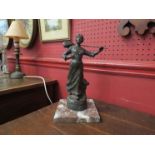 Moisson French bronze on marble plinth,