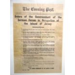A newspaper segment "Orders of the commandment of the German forces in occupation of the island of