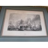 A 19th Century Battle of Trafalgar engraving after W.