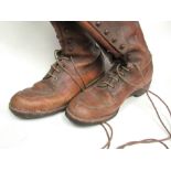 A WWI pair of officer's full lace-up field service boots