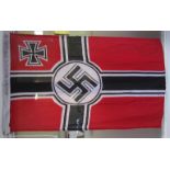 A German style Reich flag with markings to the lanyard, 91 x 54.5cm approx.