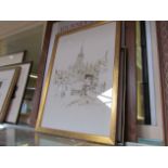 Three military related prints including Muirhead Bone,