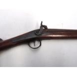 A 19th Century percussion muzzle-loading shotgun, missing nipple action,