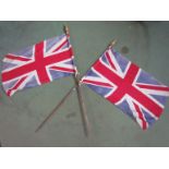 Two British Union flags on canes