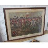 A coloured print entitled "The Charge of the Scots Greys", 55 x 76cm,